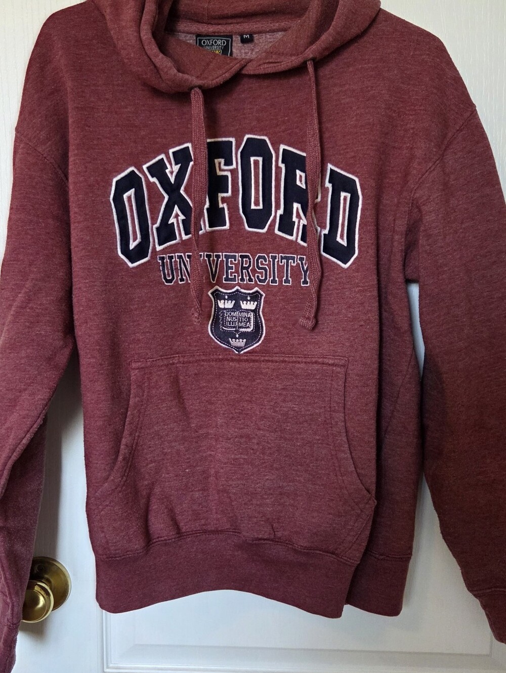 Oxford Maroon Heather Pullover Hoodie with Crest
